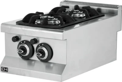 Cocina a gas sobremesa 2 fuegos 2x3,6 kW 400x635x285h mm