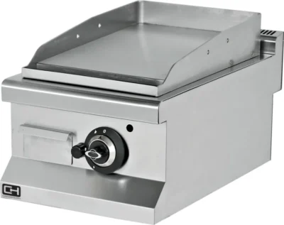 Fry tops a gas sobremesa liso acero rectificado 12 mm 6,5 kW 400x635x285h mm