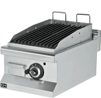 Barbacoa a gas con piedra volcánica sobremesa 400 mm 6,5 kW
