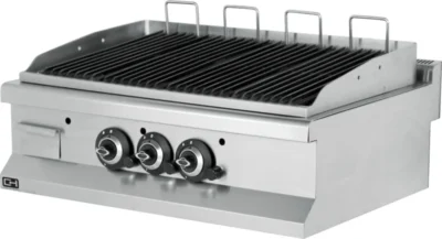 Barbacoa a gas con piedra volcánica sobremesa 900 mm 19,5 kW