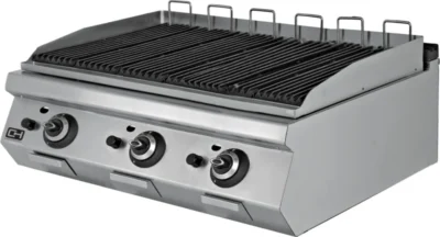 Barbacoa a gas con piedra volcánica sobremesa 1200 mm 30,9 kW
