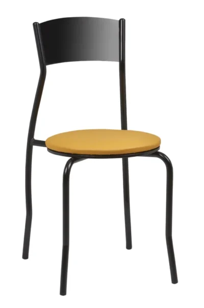 Silla Interior Armazón Plastificado Negro y Asiento Tapizado ASIA TAP