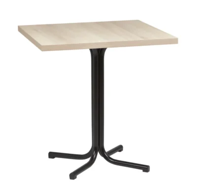 Mesa Interior Armazón Plastificado Negro con Tablero de Melamina Acacia 70x70 cm MERIDA ACA