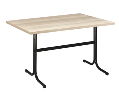 Mesa Interior Armazón Plastificado Negro con Tablero de Melamina Acacia 110x70 cm PLASENCIA ACA