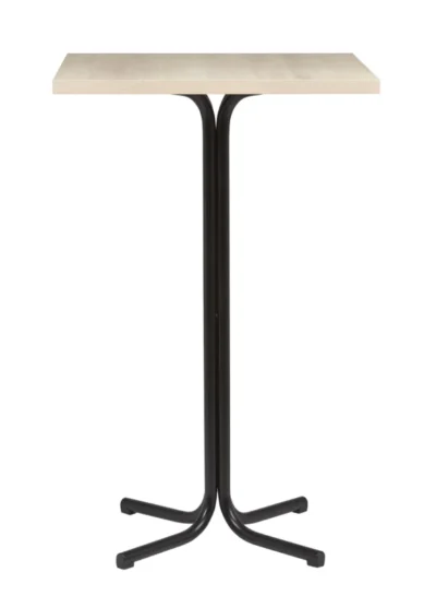 Mesa Alta Interior Armazón Plastificado Negro con Tablero de Melamina Acacia 60x60 cm TRUJILLO ACA