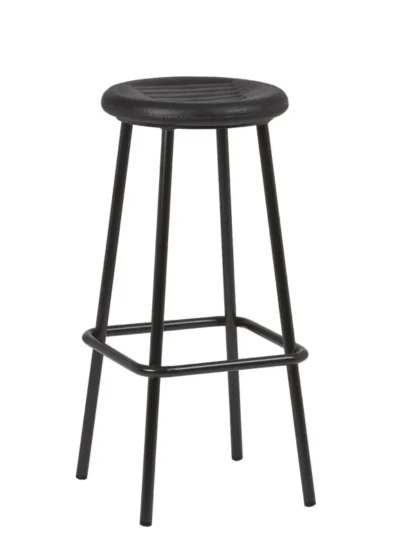 Taburete Armazón Plastificado Negro con Asiento de Espuma Integral BOSTON ESP