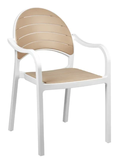 Sillón Terraza Polipropileno color Blanco-Crema SENIA BC