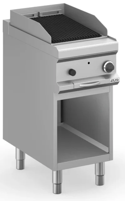 Barbacoa a gas con piedra volcánica con mueble 400 mm 7,5 kW