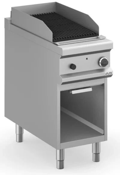Barbacoa a gas con piedra volcánica con mueble 400 mm 10 kW