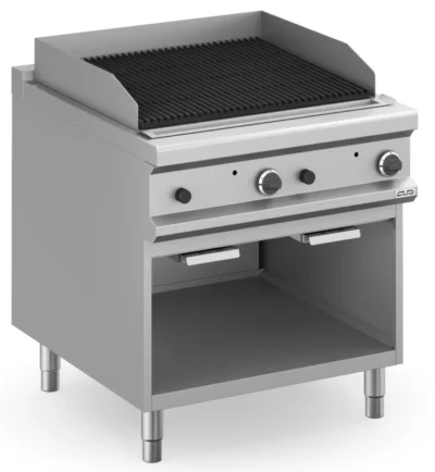 Barbacoa a gas con piedra volcánica con mueble 800 mm 20 kW