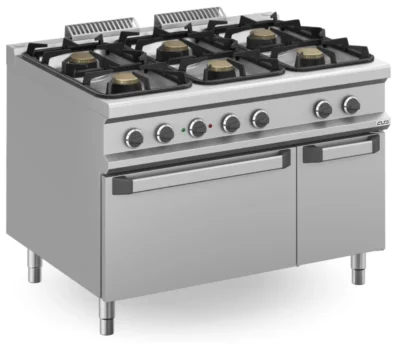 Cocina a gas 6 fuegos 3x7 + 3x11 Kw con Horno Eléctrico MFB912AFEXXL MAGISTRA PLUS 900