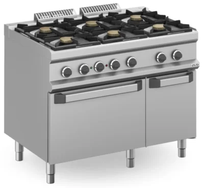 Cocina a gas 6 fuegos 6x5,5 Kw con Horno Eléctrico Estático MFB711AFEXS MAGISTRA PLUS 700