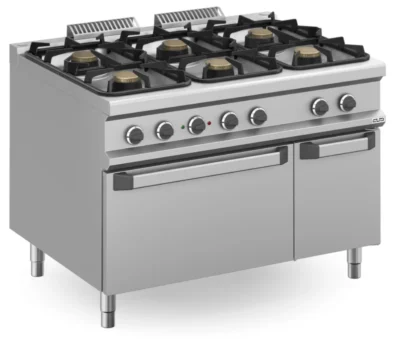 Cocina a gas 6 fuegos 6x5,5 Kw con Horno Eléctrico MFB912AFEXXS MAGISTRA PLUS 900