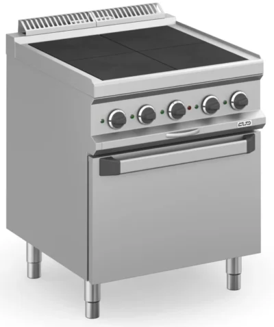 Cocina Eléctrica 4 zonas Cuadradas Rebajadas con Horno Eléctrico Ventilado MPQR77FEV MAGISTRA PLUS 700
