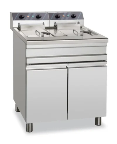 Freidora Eléctrica 14+14 Litros 9+9 kW Trifásica con Mueble