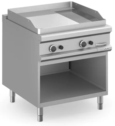 Frytop a gas 80 cm Placa Lisa - Ranurada Cromo Duro con Mueble