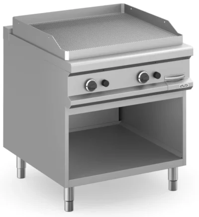 Frytop a gas 80 cm Placa Ranurada Acero Rectificado con Mueble
