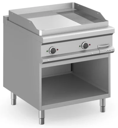 Frytop Eléctrico 80 cm Placa Lisa - Ranurada Cromo Duro con Mueble