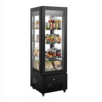 Armario Refrigerado Ventilado Total 4 Caras de Cristal con 5 estantes 650X650X1950h mm Línea VIBORG UPD400-C