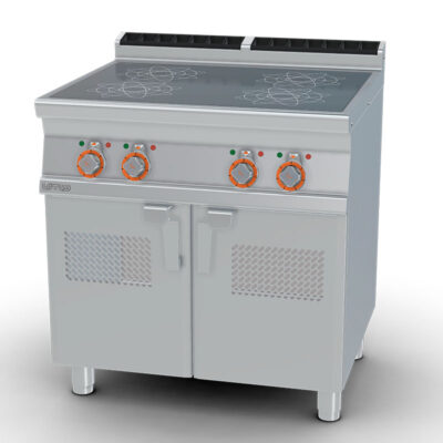 Cocina de inducción profesional de 4 zonas con mueble