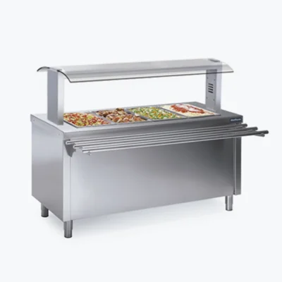 Mueble buffet baño maría de acero inoxidable