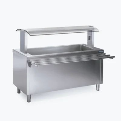 Mueble buffet baño maría seco de acero inoxidable