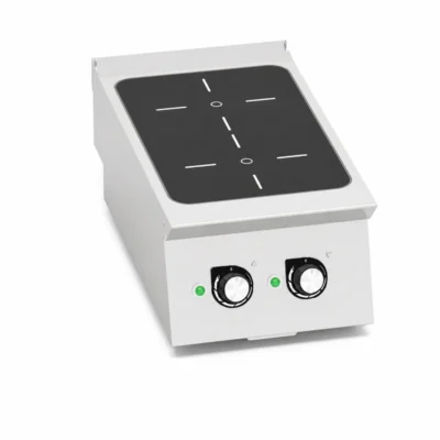 Cocina de inducción profesional de sobremesa con dos zonas de cocción