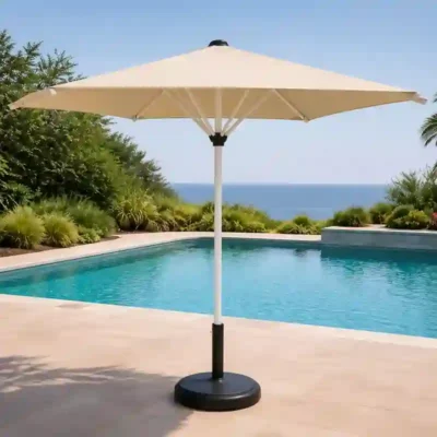 Parasol cuadrado de aluminio 2000 x 2000 mm telescópico con toldo acrílico