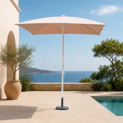 Parasol cuadrado de aluminio 3000 x 3000 mm con apertura por polea