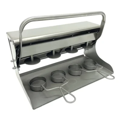 Formadora manual cuádruple para hamburguesas redondas de 65 mm