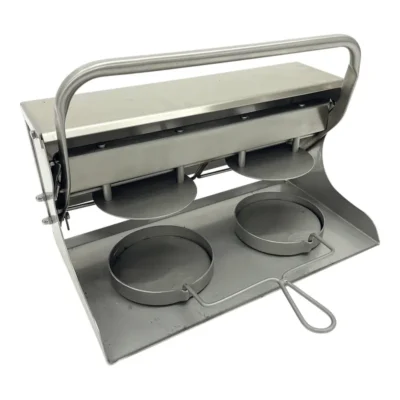 Formadora manual doble para hamburguesas redondas de 130 mm