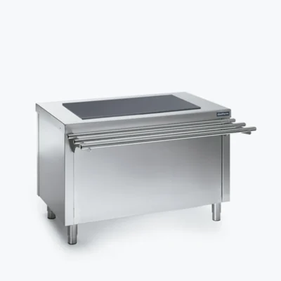 Mueble buffet con placa caliente de cristal