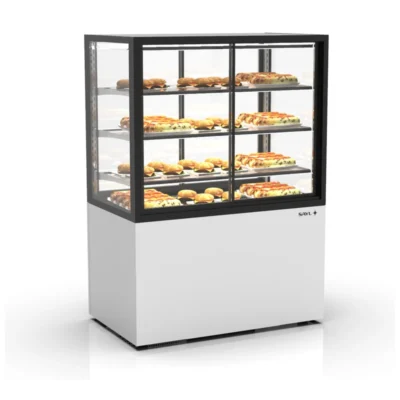 Vitrina caliente con base 100 mm 1000x600x1400 mm 3 estantes 1,55 kW autoservicio