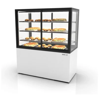 Vitrina caliente con base 120 mm 1200x600x1400 mm 3 estantes 1,56 kW autoservicio