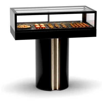 Vitrina caliente T 1200x600x1200 mm sin estantes 1,05 kW puerta frontal