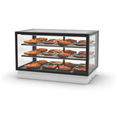 Vitrina caliente encastrable 1000x600x515 mm 2 estantes 1,05 kW puerta frontal
