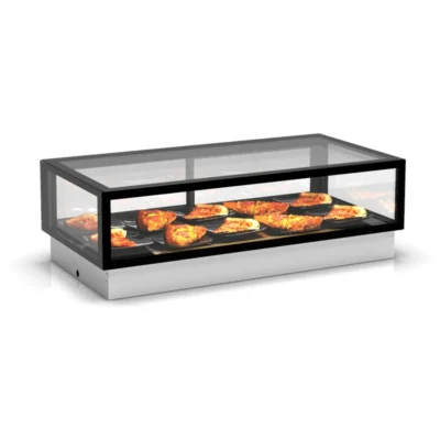 Vitrina caliente encastrable 1200x600x265 mm sin estantes 1,05 kW puerta frontal