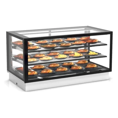 Vitrina caliente encastrable 1200x600x515 mm 2 estantes 1,05 kW puerta frontal