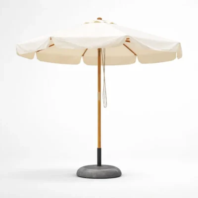 Parasol redondo de madera de haya Ø3000 mm con doble polea