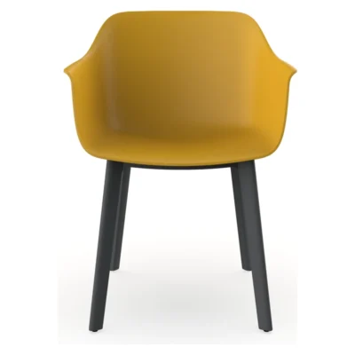 Sillón apilable de exterior en color amarillo