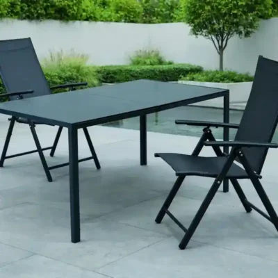 Sillón apilable de aluminio y textilén para terraza