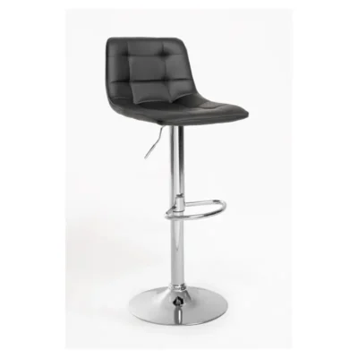 Taburete alto regulable de polipiel negro de 840 a 1050 mm