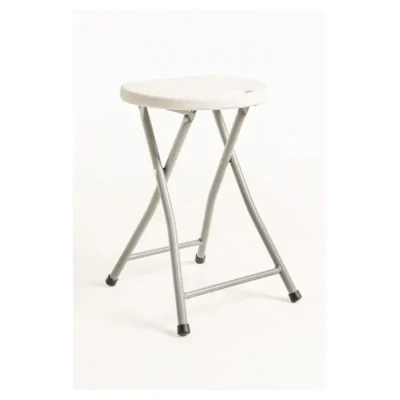 Taburete bajo metálico tapizado en PVC de 475 mm
