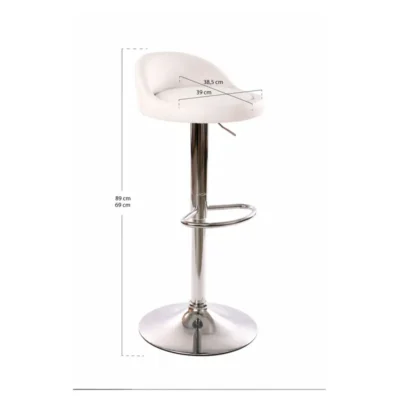 Taburete regulable compacto de polipiel de 690 a 890 mm