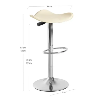 Taburete regulable de polipiel con asiento curvo de 620 a 830 mm