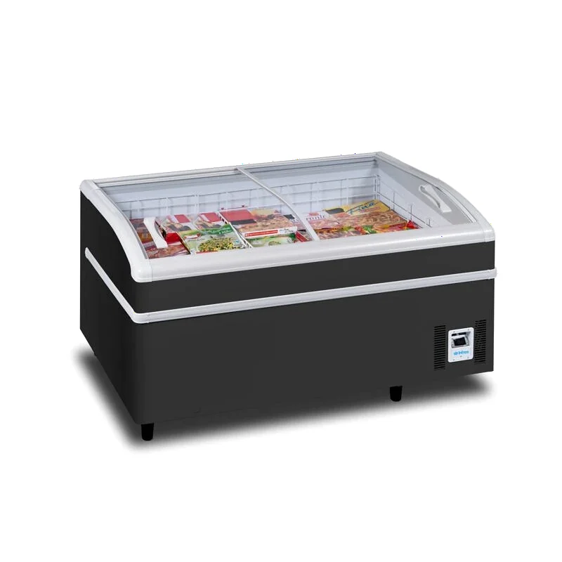Congelador expositor horizontal con tapas correderas de cristal de 400 litros