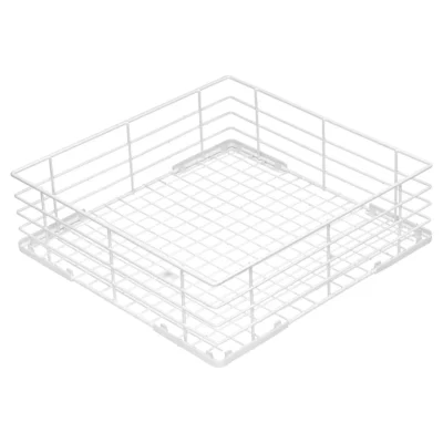 Cesta universal de varilla con fondo plano de 400 x 400 x 120 mm para lavavajillas
