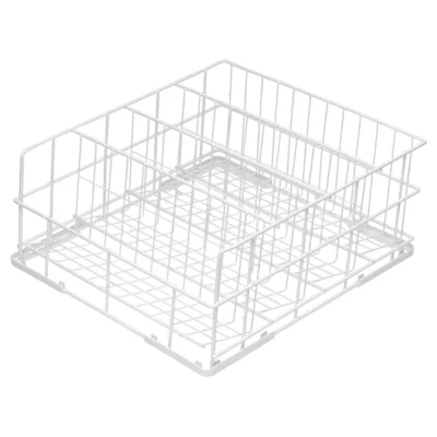 Cesta de varilla con fondo inclinado de 400 x 400 x 168 mm para 16 vasos