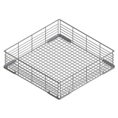 Cesta universal de varilla con fondo plano de 500 x 500 x 130 mm para lavavajillas