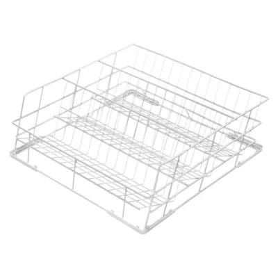 Cesta de varilla con fondo inclinado de 500 x 500 x 165 mm para 12 vasos